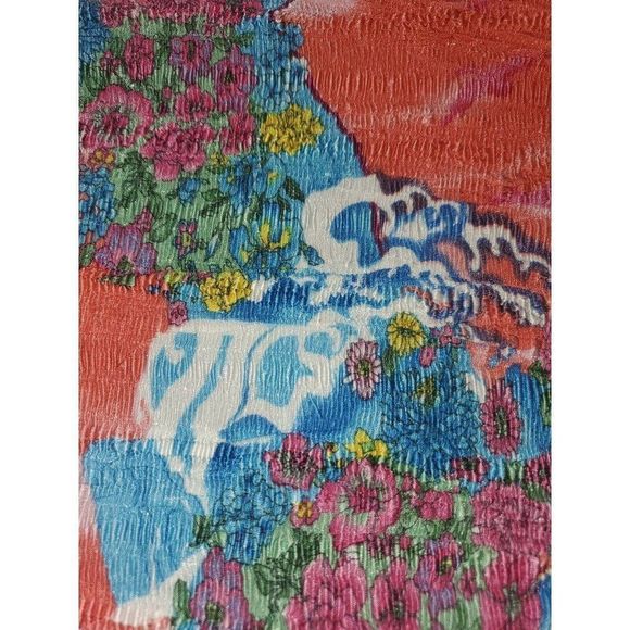 ALBERTO Makali Smocked Top Asian Floral 3/4 Sleeve - Picture 6 of 6